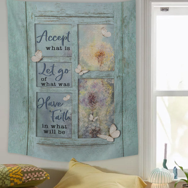 Accept What Is Let Go Of What Was Tapestry - Christian Tapestry - Bible Verse Tapestry
