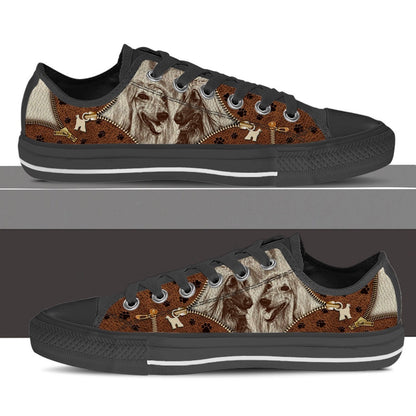 Afghan Hound Low Top Shoes - Low Top Sneaker - Dog Walking Shoes Men Women, Dog Printed Shoes, Canvas Shoes For Men, Women