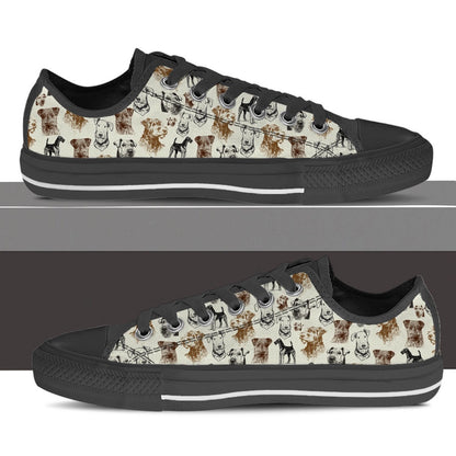 Airedale Terrier Low Top Shoes - Low Top Sneaker, Dog Printed Shoes, Canvas Shoes For Men, Women