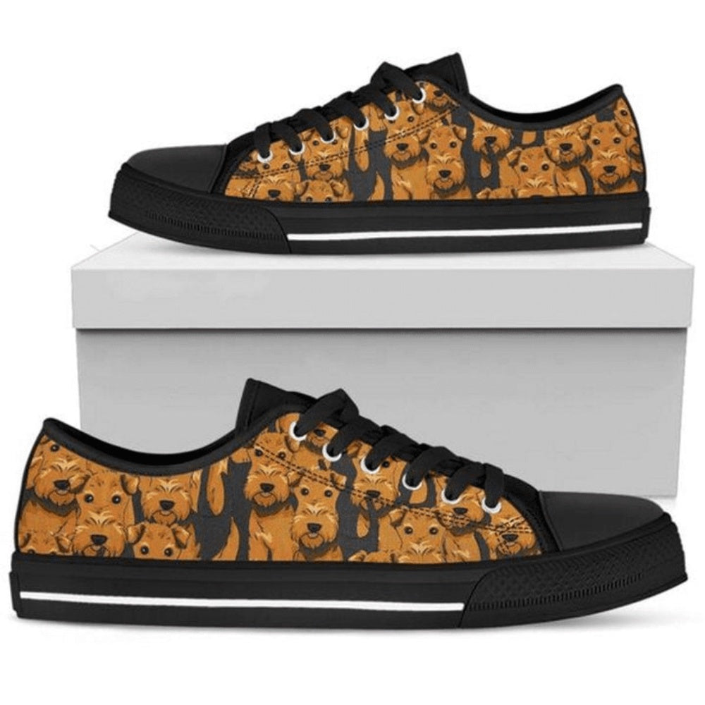 Airedale Terrier Low Top Shoes, Dog Printed Shoes, Canvas Shoes For Men, Women