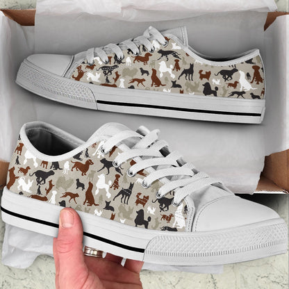 All Dog Lover Low Top Pattern Sk Low Top Shoes - Best Gift For Dog Mom, Dog Printed Shoes, Canvas Shoes For Men, Women