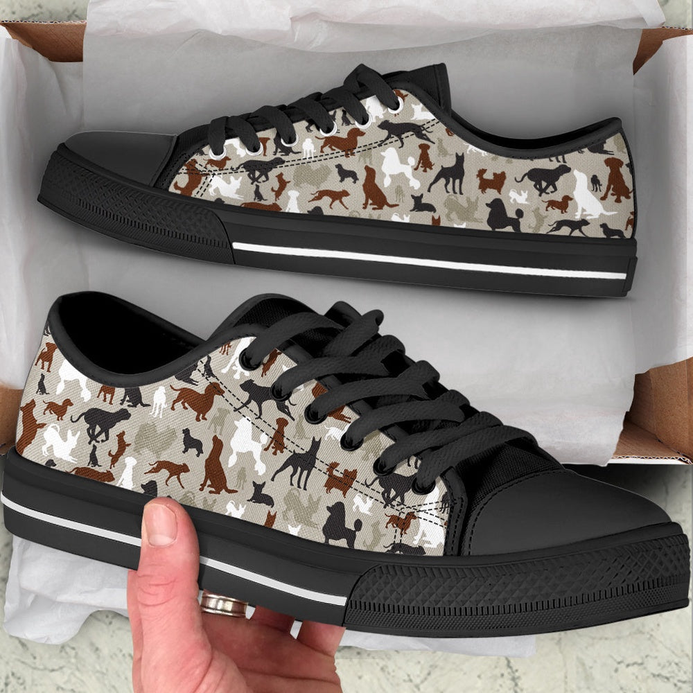 All Dog Lover Low Top Pattern Sk Low Top Shoes - Best Gift For Dog Mom, Dog Printed Shoes, Canvas Shoes For Men, Women