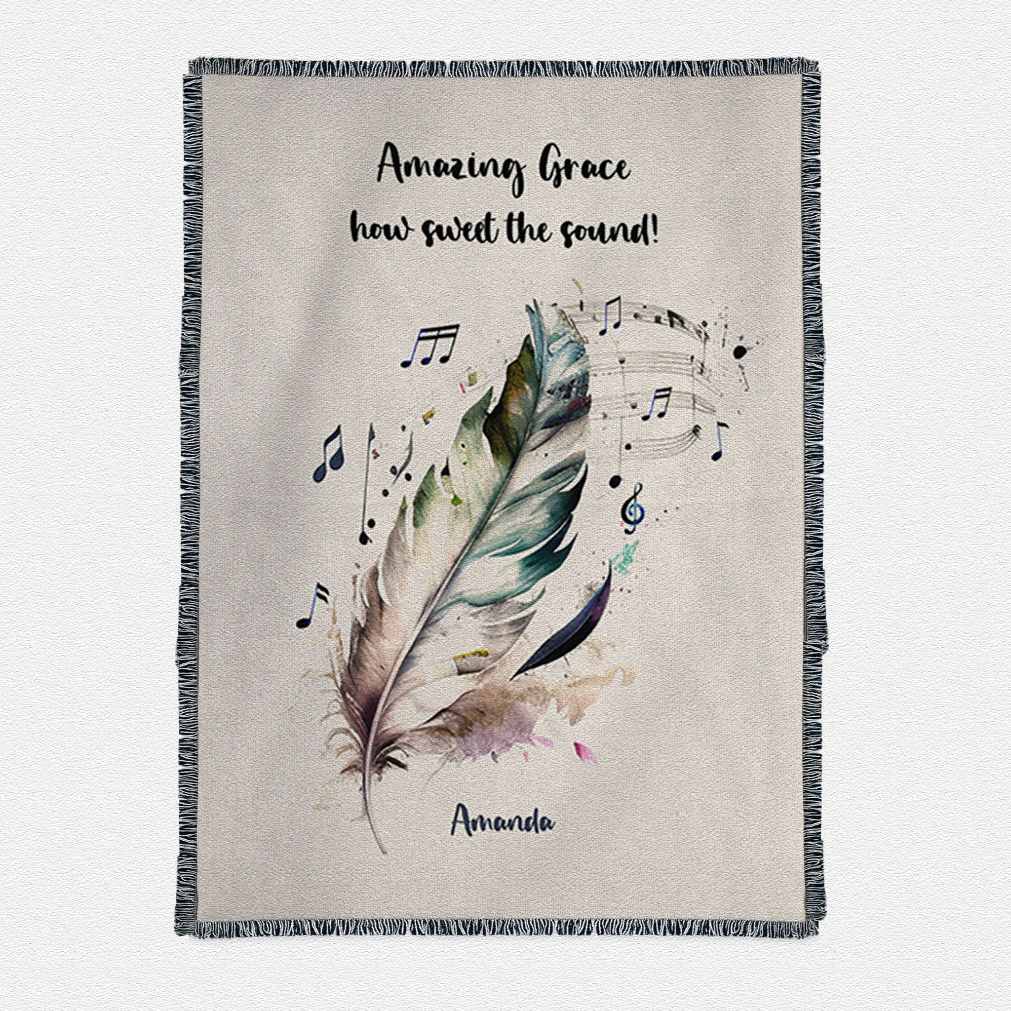 Amazing Grace How Sweet The Sound Personalized Woven Throw Boho Blanke ...