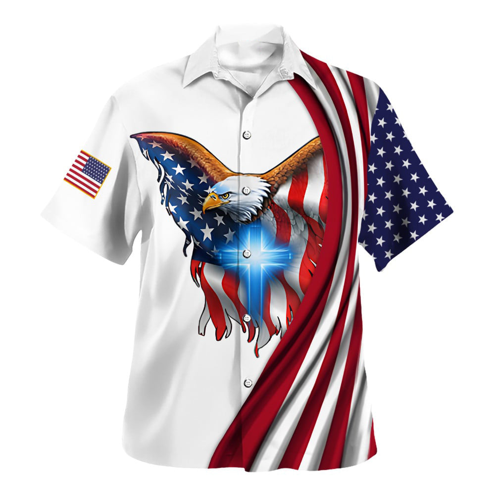 American Eagle One Nation Under God Hawaiian Shirt For Men and Women - Christian Hawaiian shirt