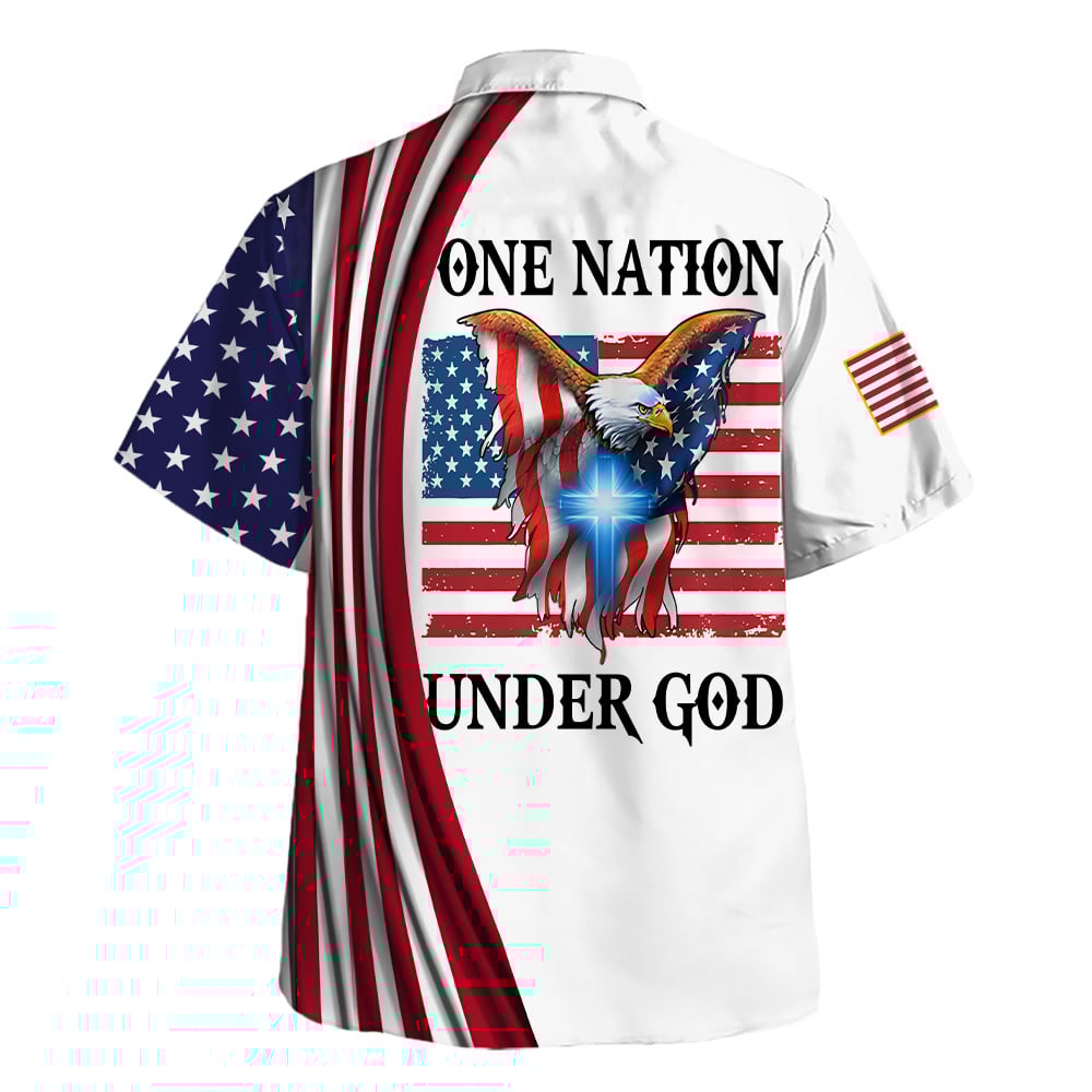 American Eagle One Nation Under God Hawaiian Shirt For Men and Women - Christian Hawaiian shirt