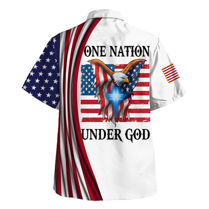 American Eagle One Nation Under God Hawaiian Shirt For Men and Women - Christian Hawaiian shirt