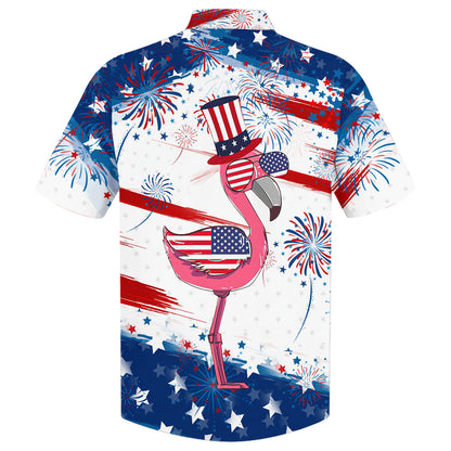 American Independence Day Flamingo Hawaiian Shirt For Men and Women - Christian Hawaiian shirt