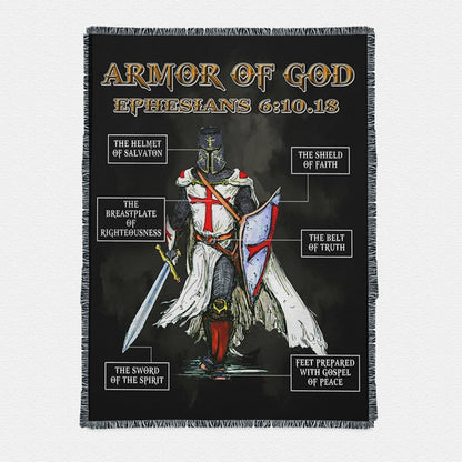Amor Of God Warrior Of Christ Woven Throw Boho Blanket - Christian Home Decor - Religious Art