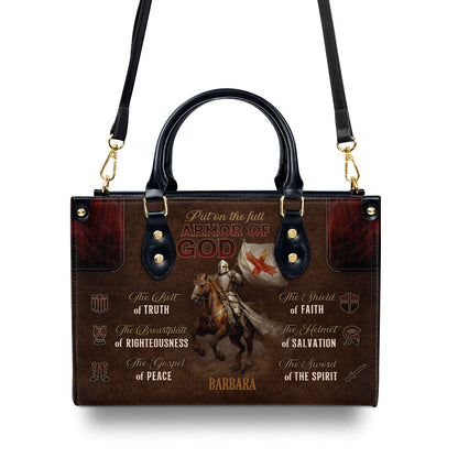 Armor Of God Personalized Leather Handbag For Women