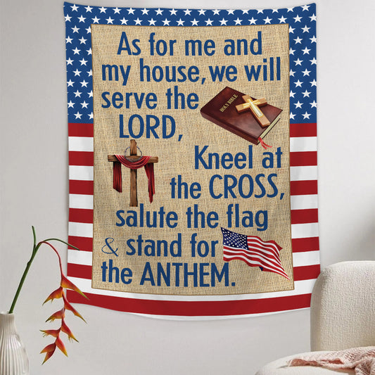 As For Me And My House We Will Serve The Lord Tapestry - Christian Tapestry - Bible Verse Tapestry