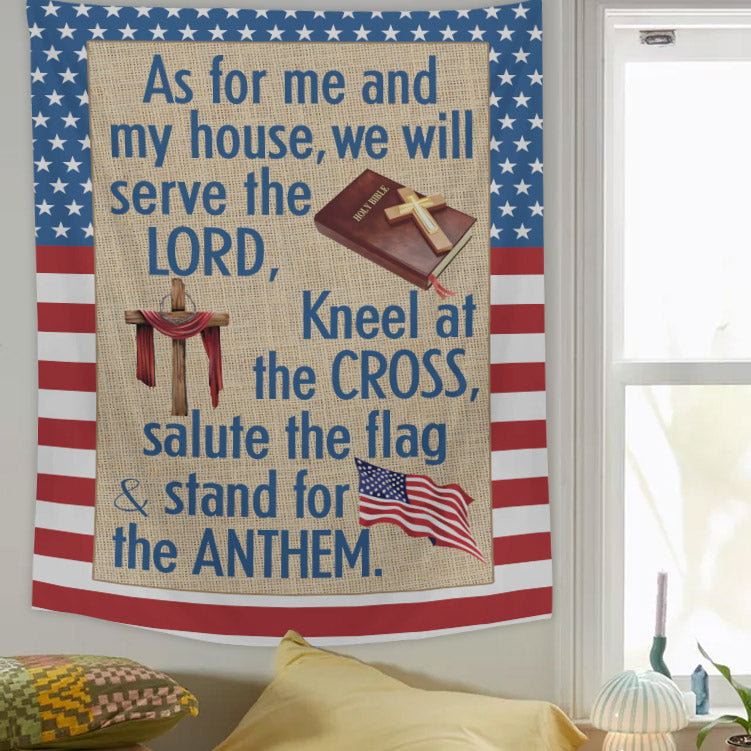 As For Me And My House We Will Serve The Lord Tapestry - Christian Tapestry - Bible Verse Tapestry