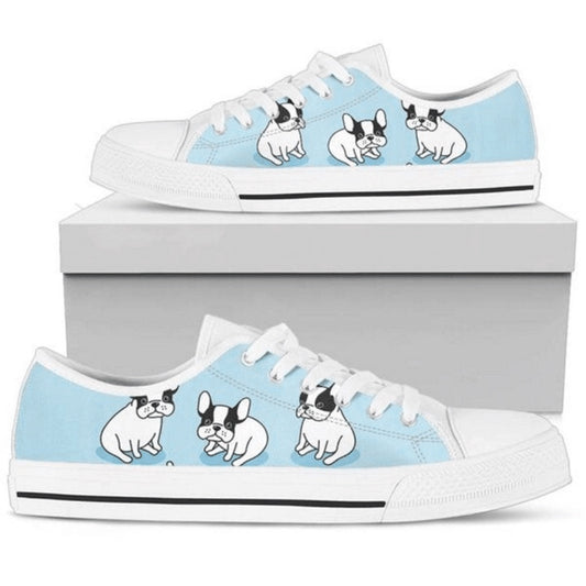 Astonishingly Cute Baby Bulldog Low Top Sneaker Shoes, Dog Printed Shoes, Canvas Shoes For Men, Women