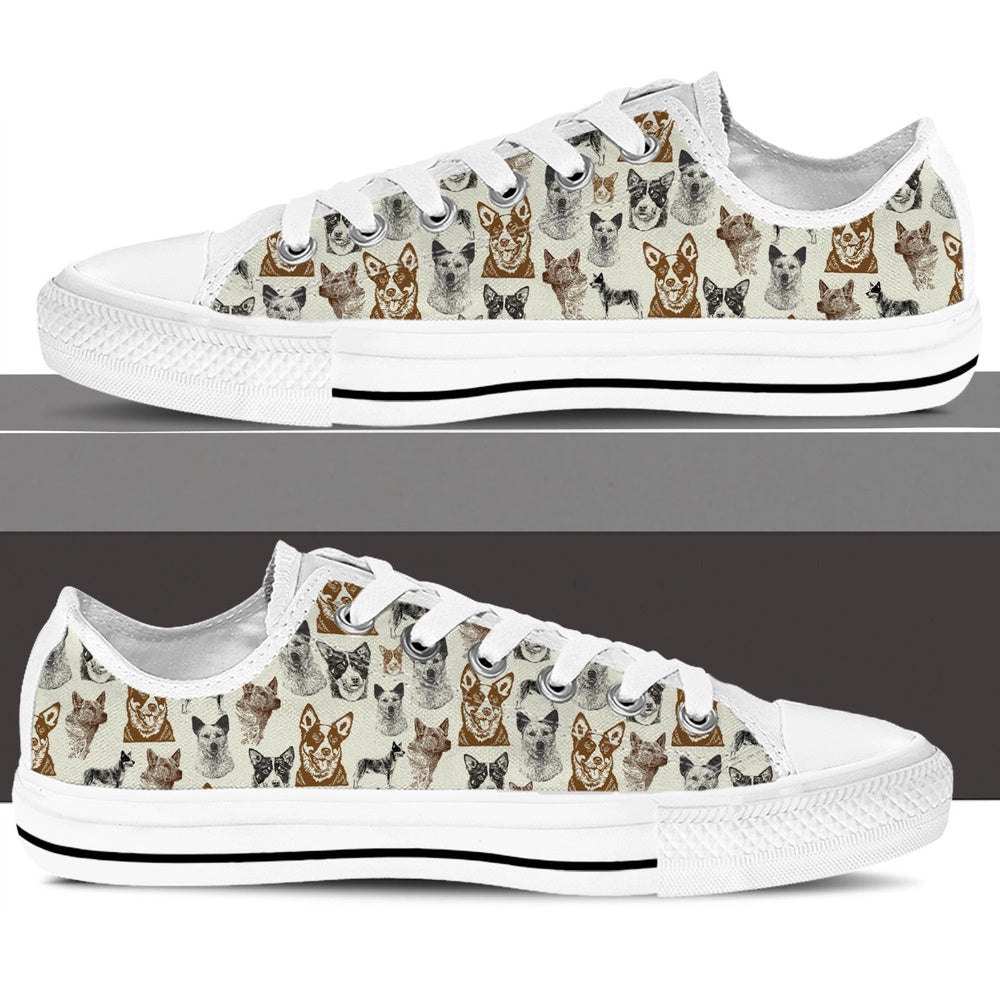 Australian Cattle Dog Low Top Shoes - Low Top Sneaker - Sneaker For Dog Walking, Cat Canvas Shoes