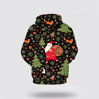 Black Santa Claus Christmas All Over Print 3D Hoodie For Men And Women, Christmas Gift, Warm Winter Clothes, Best Outfit Christmas