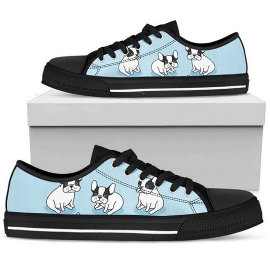 Baby Bulldog Low Top Shoes Sneaker, Dog Printed Shoes, Canvas Shoes For Men, Women