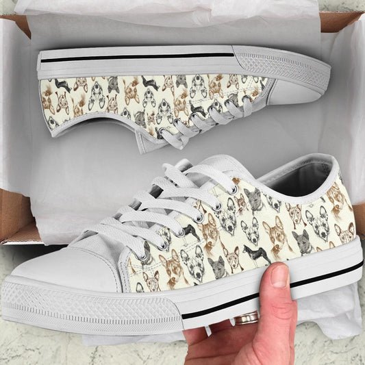 Basenji Low Top Shoes - Low Top Sneaker, Dog Printed Shoes, Canvas Shoes For Men, Women