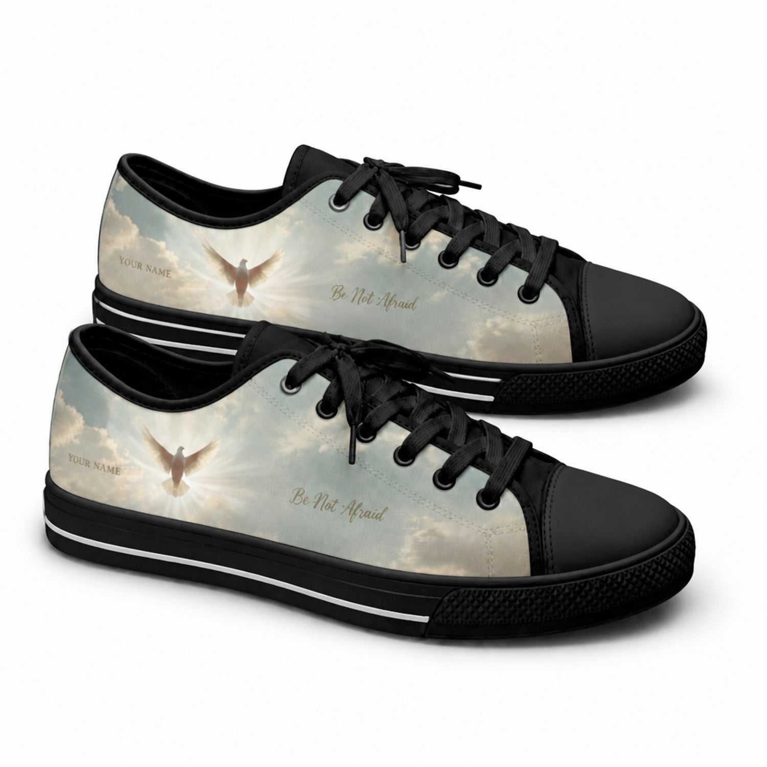 Be Not Afraid Artistic Low Top Shoes black shoes      