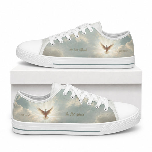 Be Not Afraid Artistic Low Top Shoes box white      