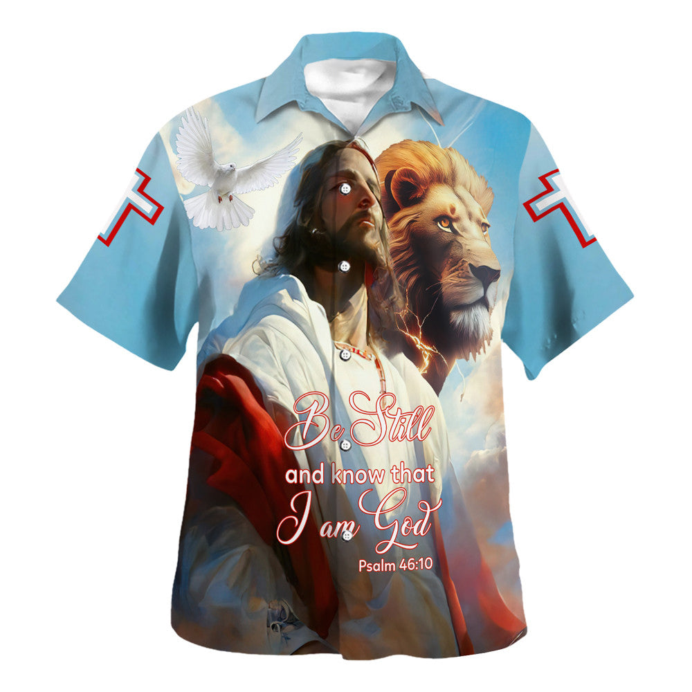 Be Still And Know Jesus Lion Hawaiian Shirt For Men and Women - Christian Hawaiian shirt