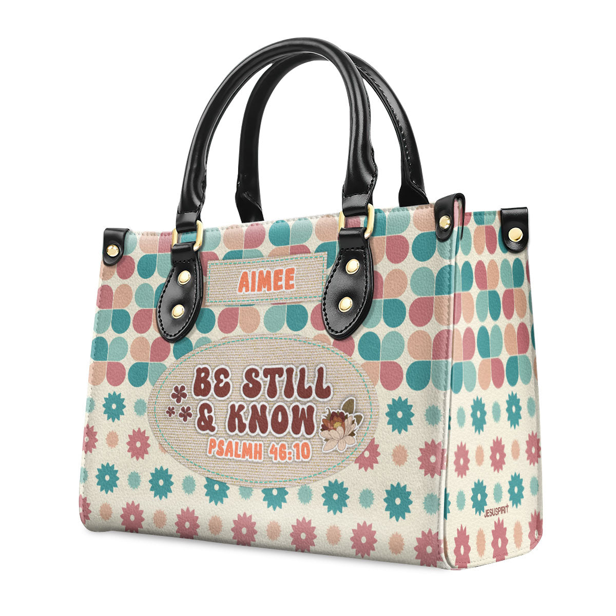 Be Still And Know Personalized Leather Handbag - Jesus Handbag