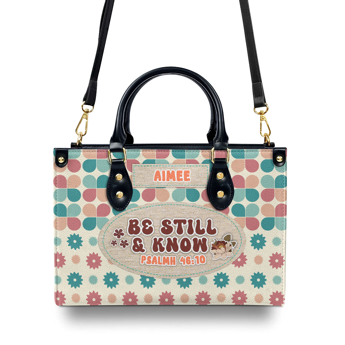 Be Still And Know Personalized Leather Handbag - Jesus Handbag