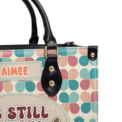 Be Still And Know Personalized Leather Handbag - Jesus Handbag