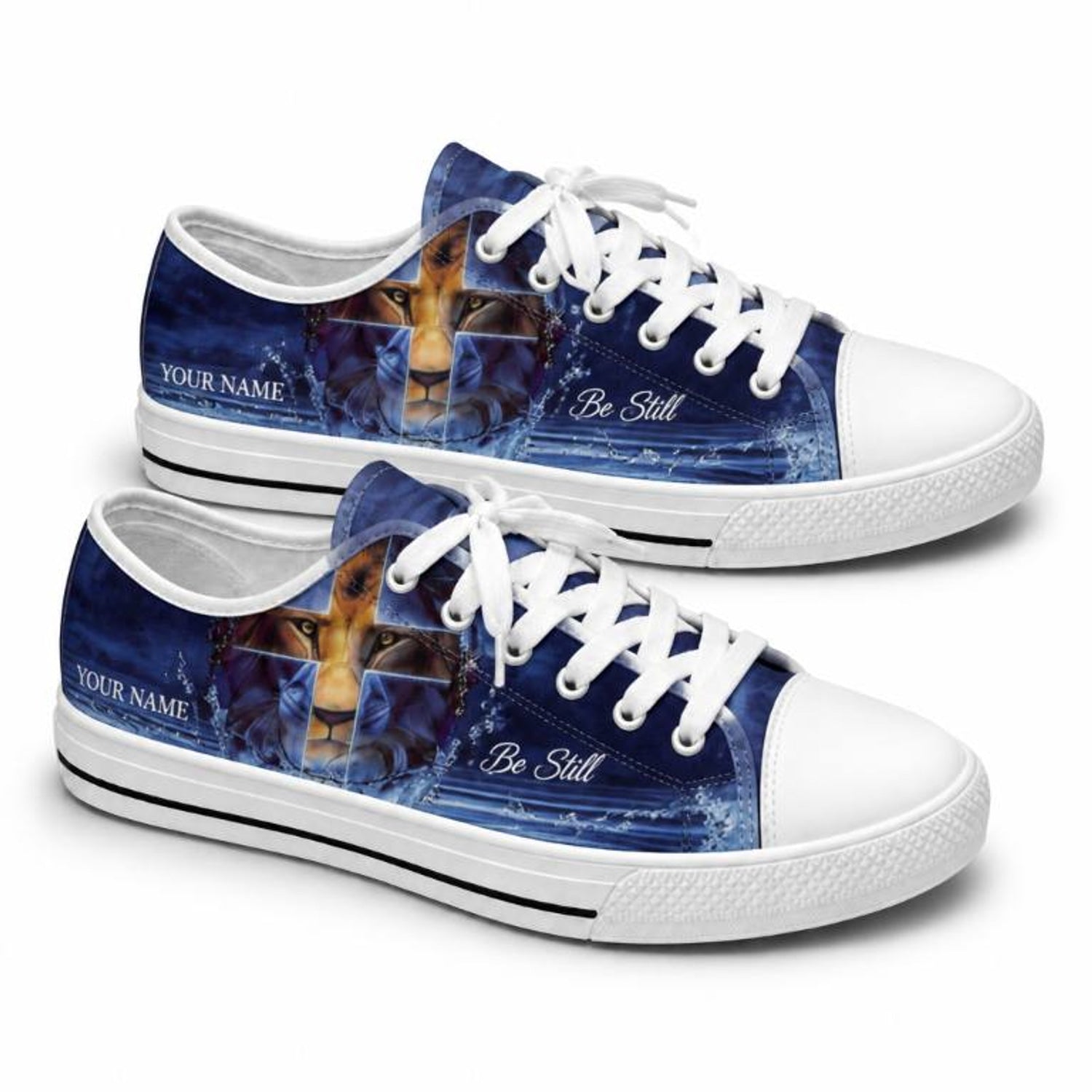 Be Still Lion Graphic Low Top Shoes          