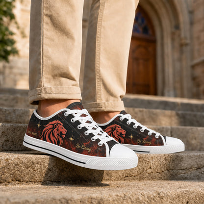 Be Strong Lion Graphic Personalized Low Top Shoes Life style    