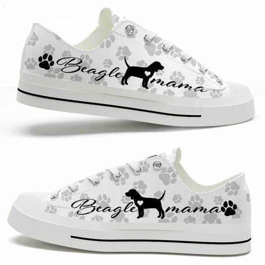 Beagle Paws Pattern Low Top Shoes - Happy International Dog Day Canvas Sneaker, Dog Printed Shoes, Canvas Shoes For Men, Women