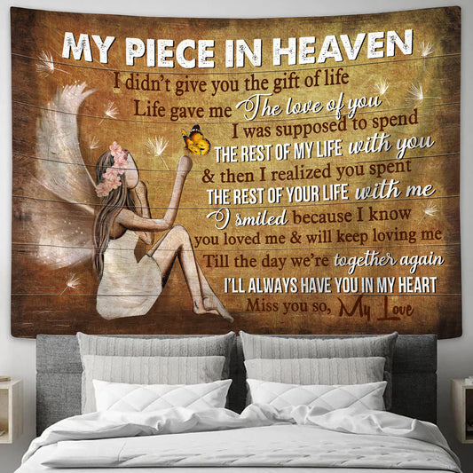 Beautiful Angel My Piece In Heaven Tapestry - Bible Verse Tapestry