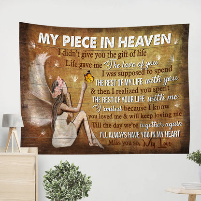 Beautiful Angel My Piece In Heaven Tapestry - Bible Verse Tapestry