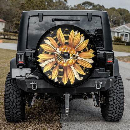Bee Sunflower Spare Tire Cover - Christian Tire Cover