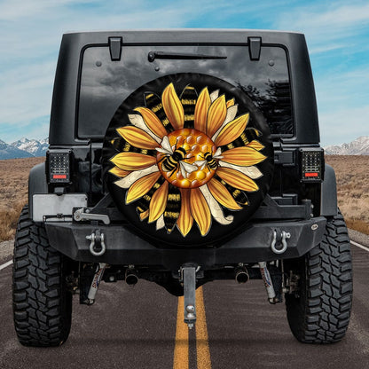 Bee Sunflower Spare Tire Cover - Christian Tire Cover