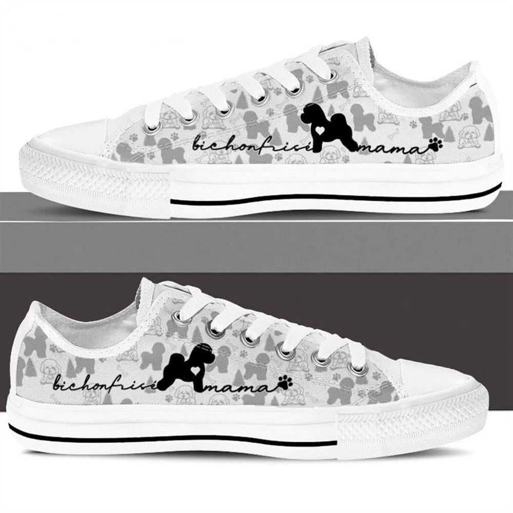 Bichon Frisã© Low Top Shoes, Dog Printed Shoes, Canvas Shoes For Men, Women