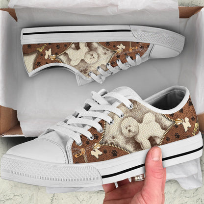 Bichon Friseâ´ Low Top Shoes - Low Top Sneaker - Dog Walking Shoes Men Women, Dog Printed Shoes, Canvas Shoes For Men, Women