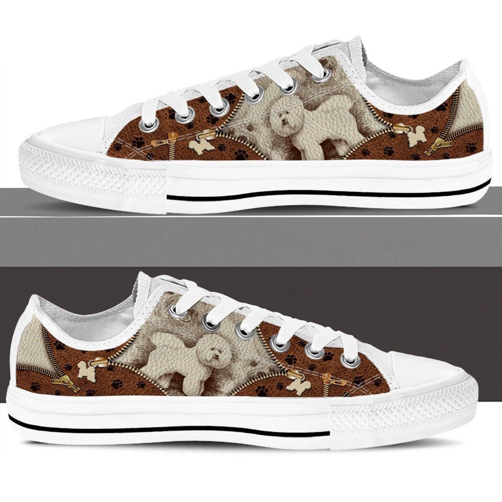 Bichon Friseâ´ Low Top Shoes - Low Top Sneaker - Dog Walking Shoes Men Women, Dog Printed Shoes, Canvas Shoes For Men, Women