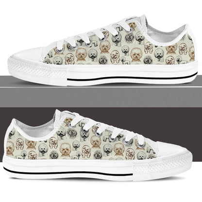 Bichon Friseâ´ Low Top Shoes - Low Top Sneaker, Dog Printed Shoes, Canvas Shoes For Men, Women