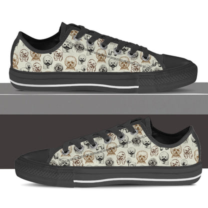 Bichon Friseâ´ Low Top Shoes - Low Top Sneaker, Dog Printed Shoes, Canvas Shoes For Men, Women
