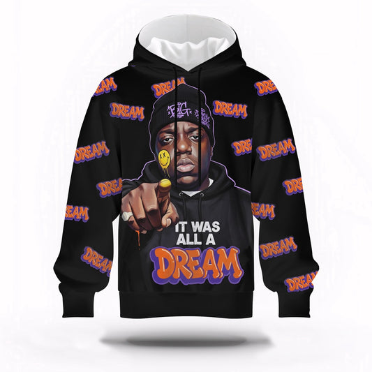 Biggie Dream All Black Hoodie, Rapper 3D Hoodie, Rap Legends Hoodie