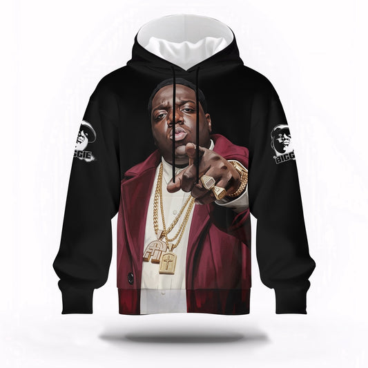 Biggie Red Jacket Boss Hoodie, Rapper 3D Hoodie, Rap Legends Hoodie