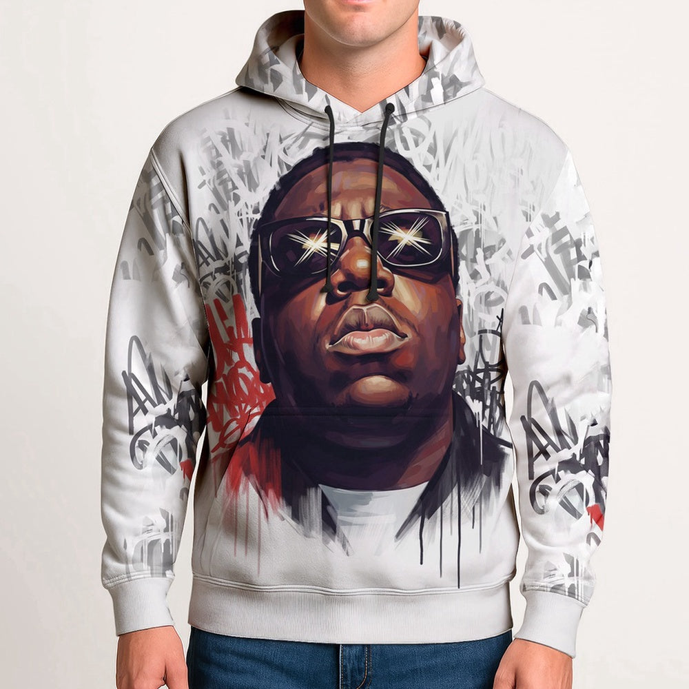 Biggie Smalls Pop Art Hoodie, Rapper 3D Hoodie, Rap Legends Hoodie