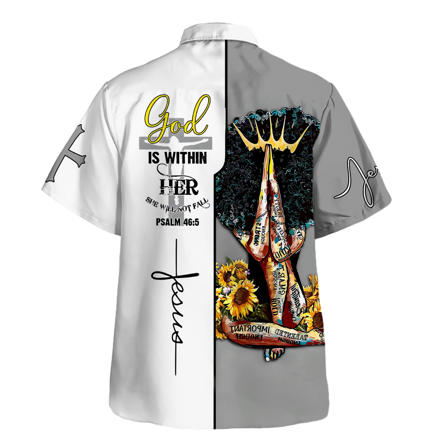 Black Girl God Is Within Her She Will Not Fall Hawaiian Shirt For Men and Women - Christian Hawaiian shirt