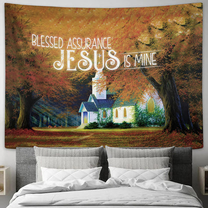 Blessed Asurance Jesus Is Mine Tapestry - Christian Tapestries - Wall Tapestry Bible Verse