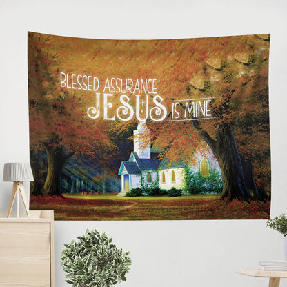 Blessed Asurance Jesus Is Mine Tapestry - Christian Tapestries - Wall Tapestry Bible Verse