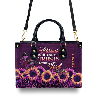 Blessed Is The One Who Trusts In The Lord Custom Name Leather Handbags For Women