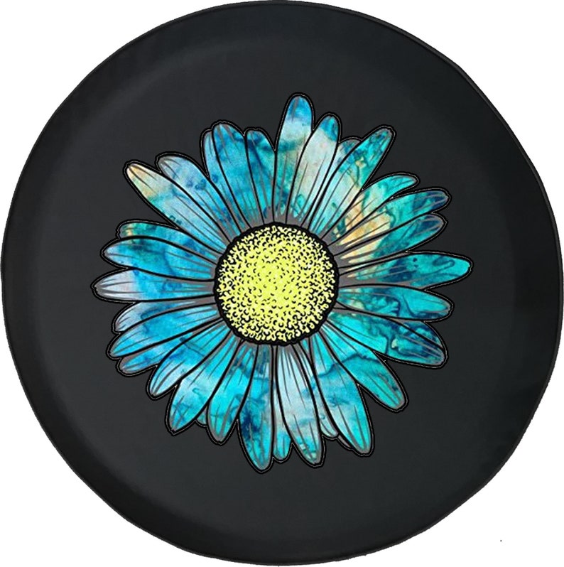 Blue Flower Tire Cover - Christian Tire Cover