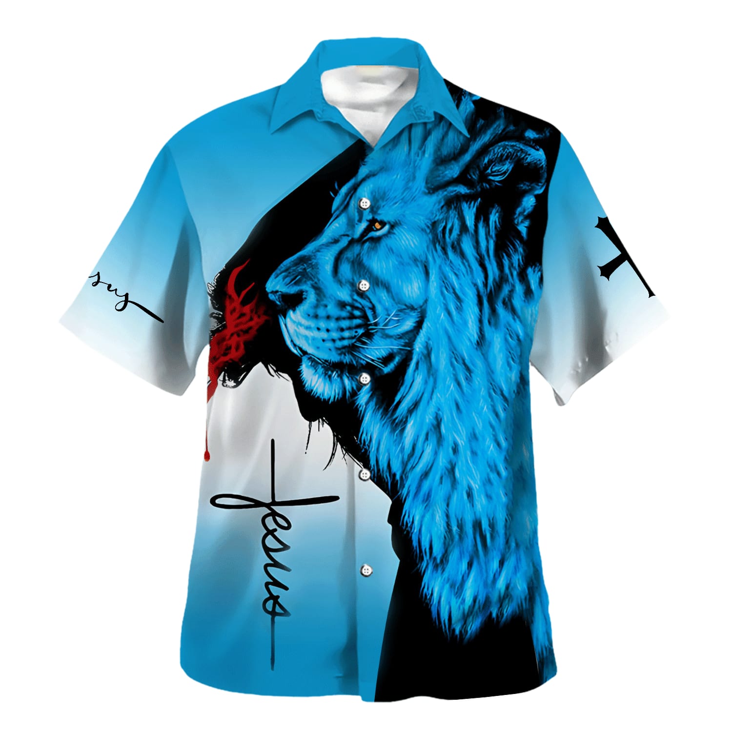 Blue Lion Jesus Is My God My Thing Hawaiian Shirt For Men and Women - Christian Hawaiian shirt