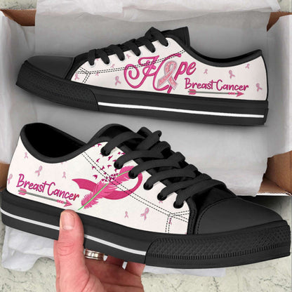 Breast Cancer Shoes Hope Low Top Shoes Canvas Shoes, Breast Cancer Awareness Shoes
