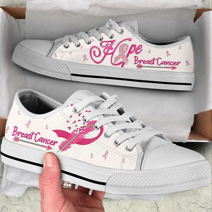 Breast Cancer Shoes Hope Low Top Shoes Canvas Shoes, Breast Cancer Awareness Shoes