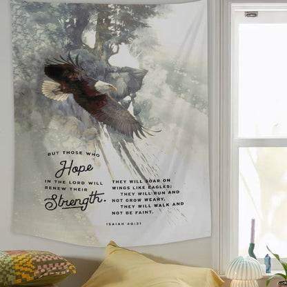 But Those Who Hopein The Lord Eagle Religious Tapestries - Christian Wall Tapestry Decor
